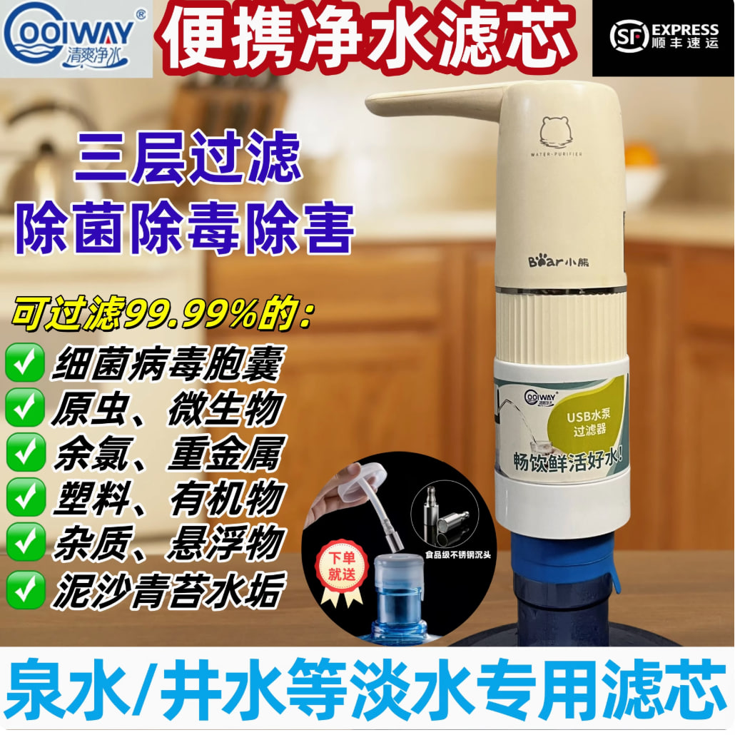 户外井水泉水过滤器净化水质抽水器家用滤化自来水滤芯除菌过滤机